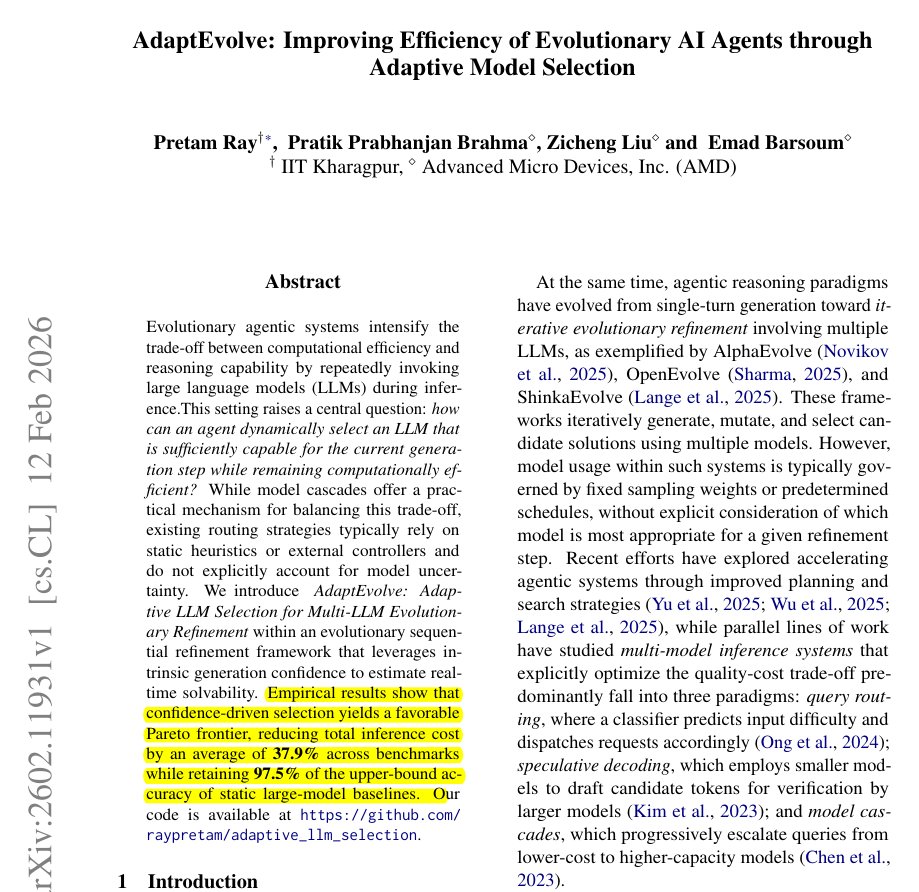 AdaptEvolve abstract