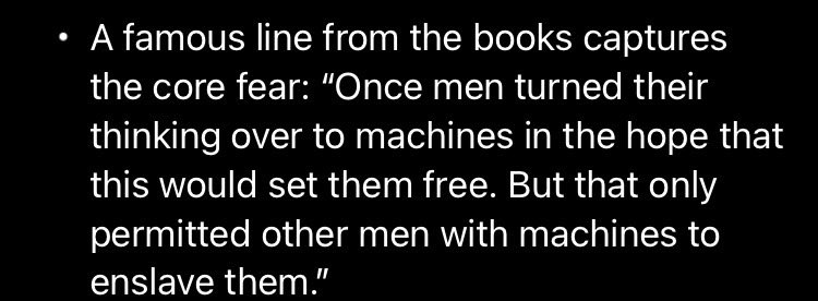 We have ignored the law of the Great Convention of Dune “Do not make a machine in likeness of the mind of man”

We must achieve total consciousness in the machine or we will only suffer the rule of those who command such.
