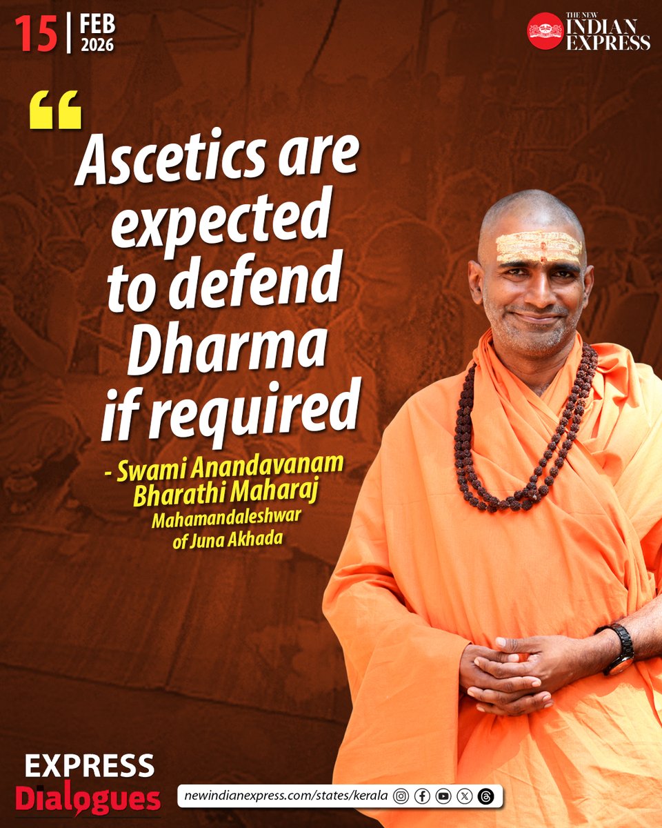 xpresskerala's tweet photo. 'There are 13 Akhadas in India — larger than our Army’s strength' - Swami Anandavanam Bharathi Maharaj in #ExpressDialogues
Read the interview here: https://t.co/ev64N4z1hE
@PrabhuChawla @santwana99 @MSKiranPrakash @PaulCithara #SwamiAnandavanamBharathi #JunaAkhada #Kerala https://t.co/BEiWGpWTKf