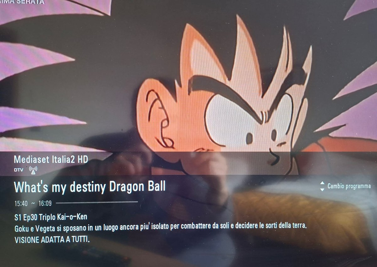 bebenleche's tweet image. italian TV typo turns "Goku and Vegeta move away to fight" (si spostano) into "Goku and Vegeta get married far away" (si sposano), happy Valentine