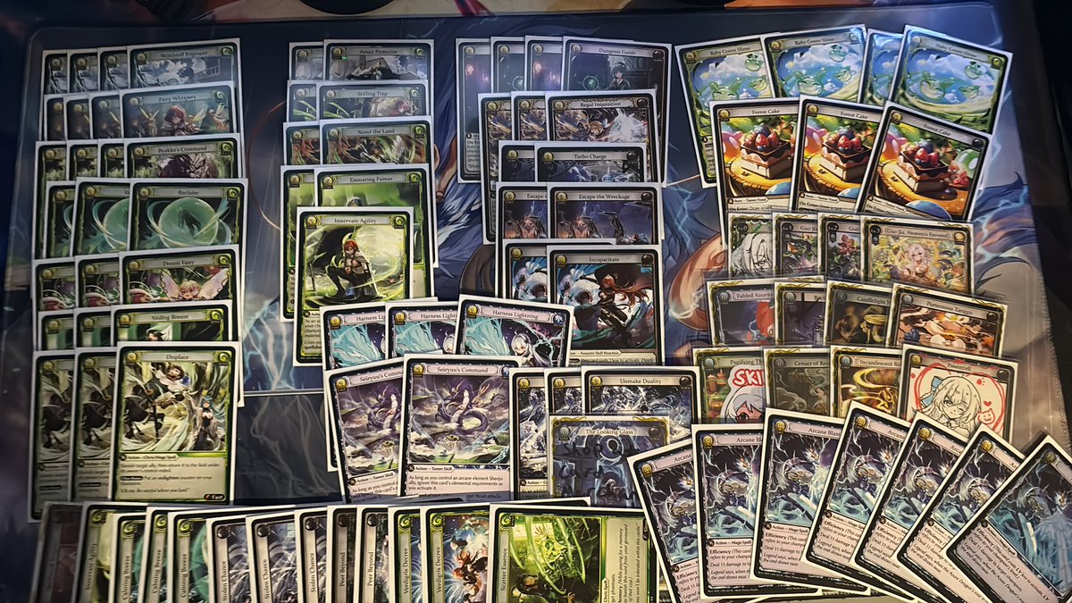 xlucasis's tweet photo. TCGC Store champs t4 

2nd time playing seiryuuuuuuu

Fire Ciel 2-0
Fire Kingslayer 2-0
Wind Umbra Diana 2-1 @TwoSideDice 
Tristan 0-0 ID 🔐

T4 | Fire Slimes 1-2 😭

Baby green is broken 

#grandarchive https://t.co/AgiFy2SzS2