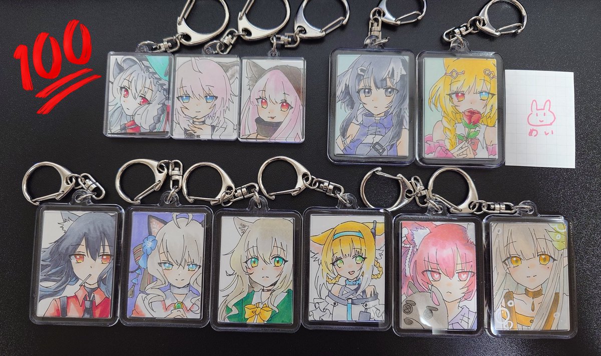 原画キーホルダーできた！ 裏面はサイン入り。 頒布方法は考え中です🤔💭