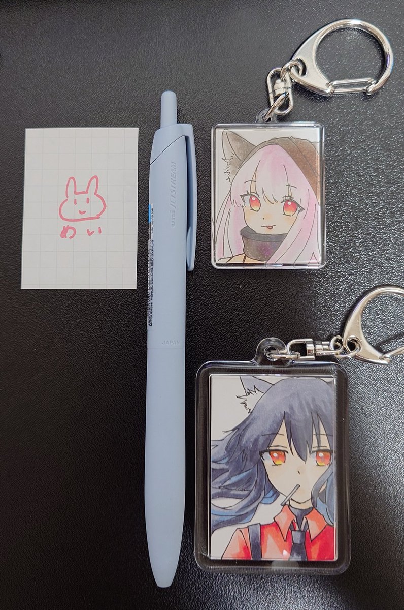 原画キーホルダーできた！ 裏面はサイン入り。 頒布方法は考え中です🤔💭