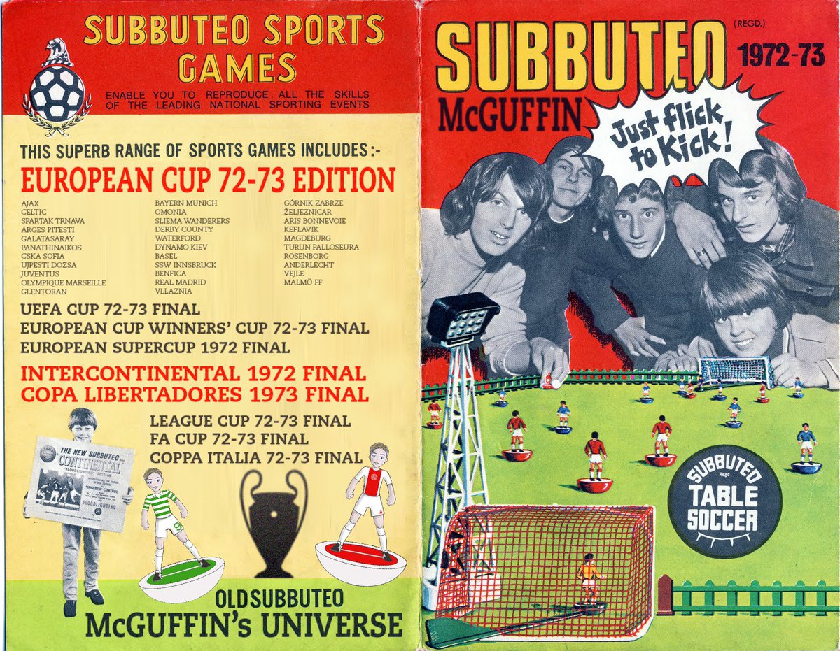 DanteSubbuteo's tweet photo. Manifesto della stagione 1972-73 sul panno verde #Subbuteo https://t.co/Qc3UmtgI4x