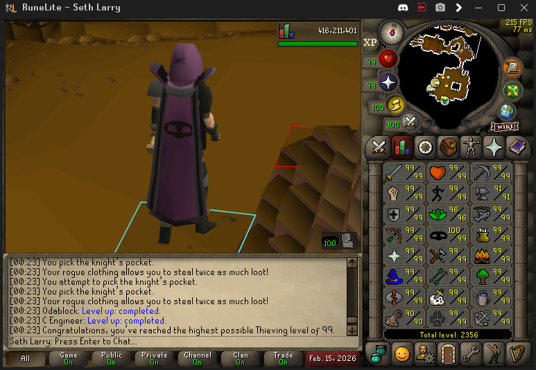 Set_Henk's tweet photo. 99 THIEVING #osrs #runescape #maxingjourney #thieving https://t.co/JxpCjZUOmG