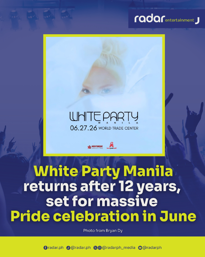 After more than a decade of silence, one of the country’s most iconic Pride events is making a blazing comeback.

Mentorque Productions president and chief executive officer Bryan Dy officially announces the return of White Party Manila, unveiling its 2026 edition titled “White