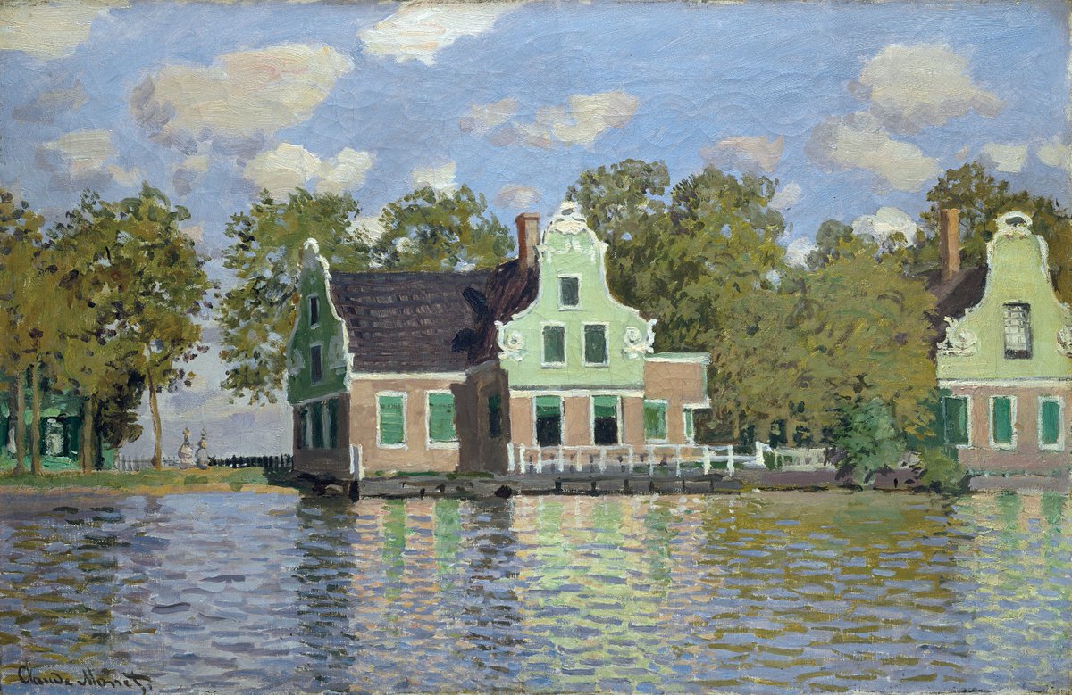 DailyClassicArt's tweet photo. Claude Monet - "Houses by the Bank of the River Zaan" https://t.co/irSEHEvYl1