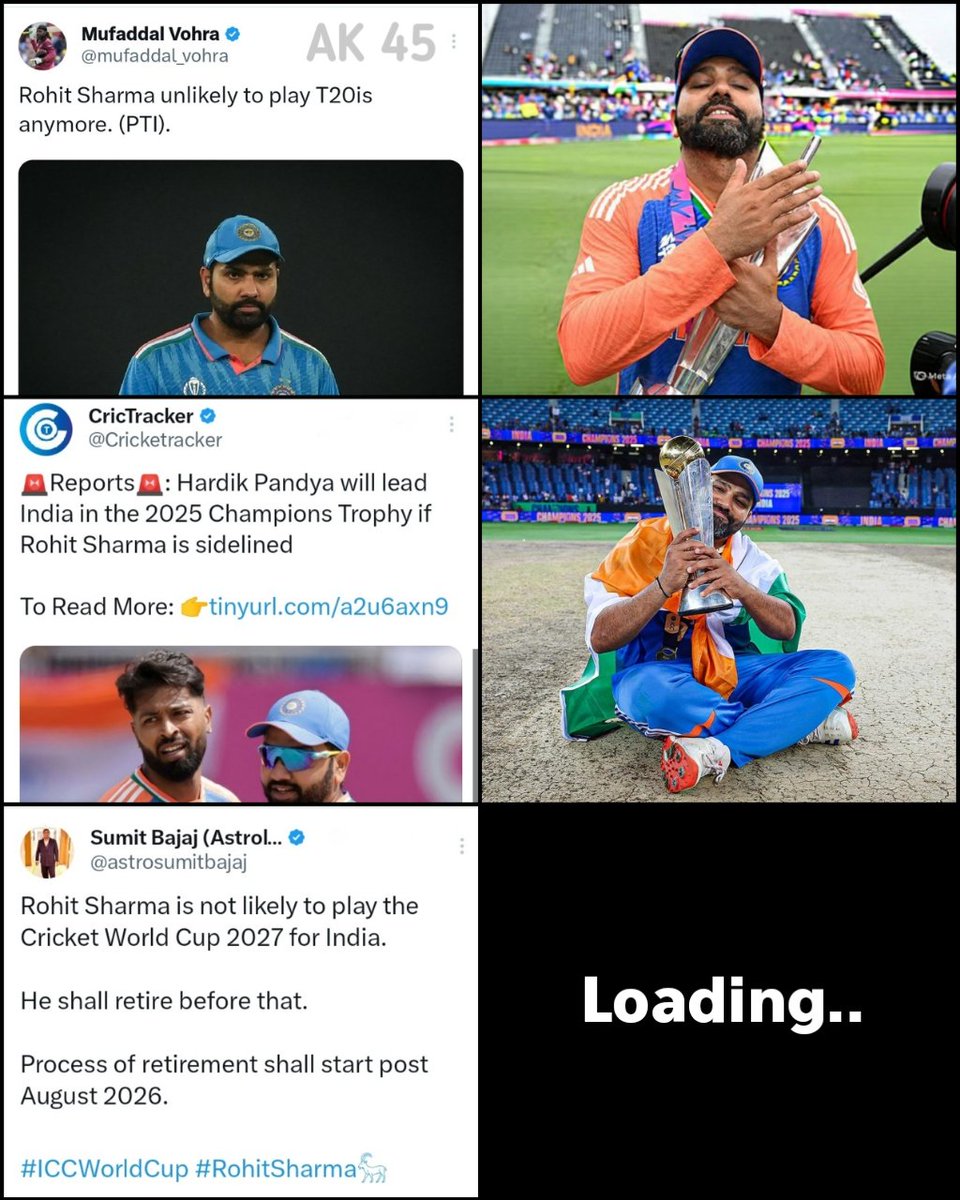 • Before T20WC - Unlikely to Play.
• Before CT - Set to be sidelined.
• Before WC - Retirement agenda.

This is what you called as "Negative PR" and "Fake Narrative".

But he's the most protected cricketer of all time. Believe me saar. 🤡 

Keep doubting him, he will keep