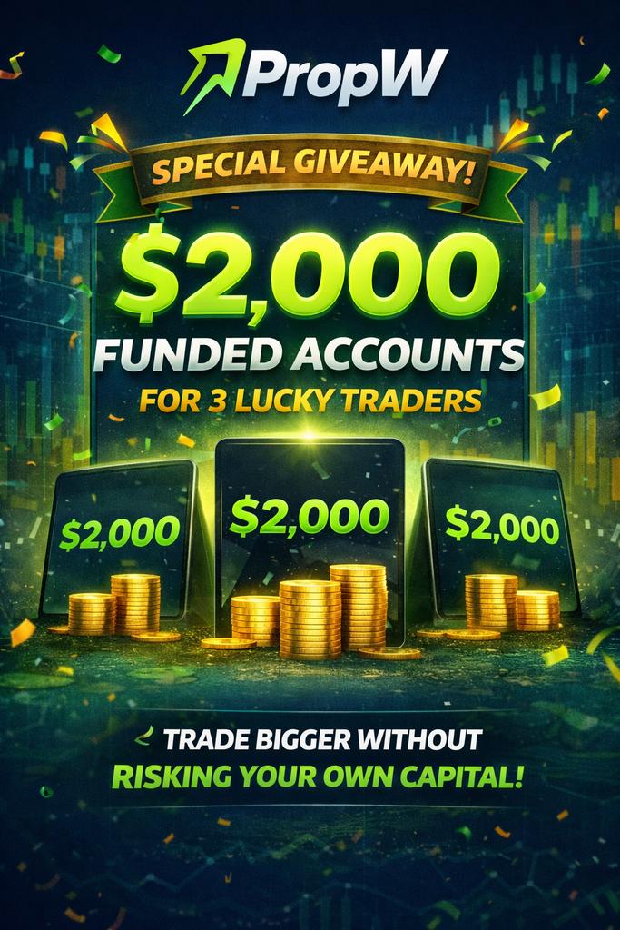 CallMeKayodeOla's tweet photo. 🚨 $2,000 PropW Account Giveaway🍾 for 3 Winners.

This could be the capital that changes your trading story.

How to qualify:
✔ Like & Repost
✔ Tag 3 serious traders
✔ Follow @CallMeKayodeOla & @Diweworld
✔ Tell us WHY you deserve this $2,000 account
✔ Join the meeting where we will be hosting a REP. of @PropWGlobal 5pm WAT today (check comment for link)

No capital? No problem.
We’re funding ambition today.

See you at 5PM. 🔥