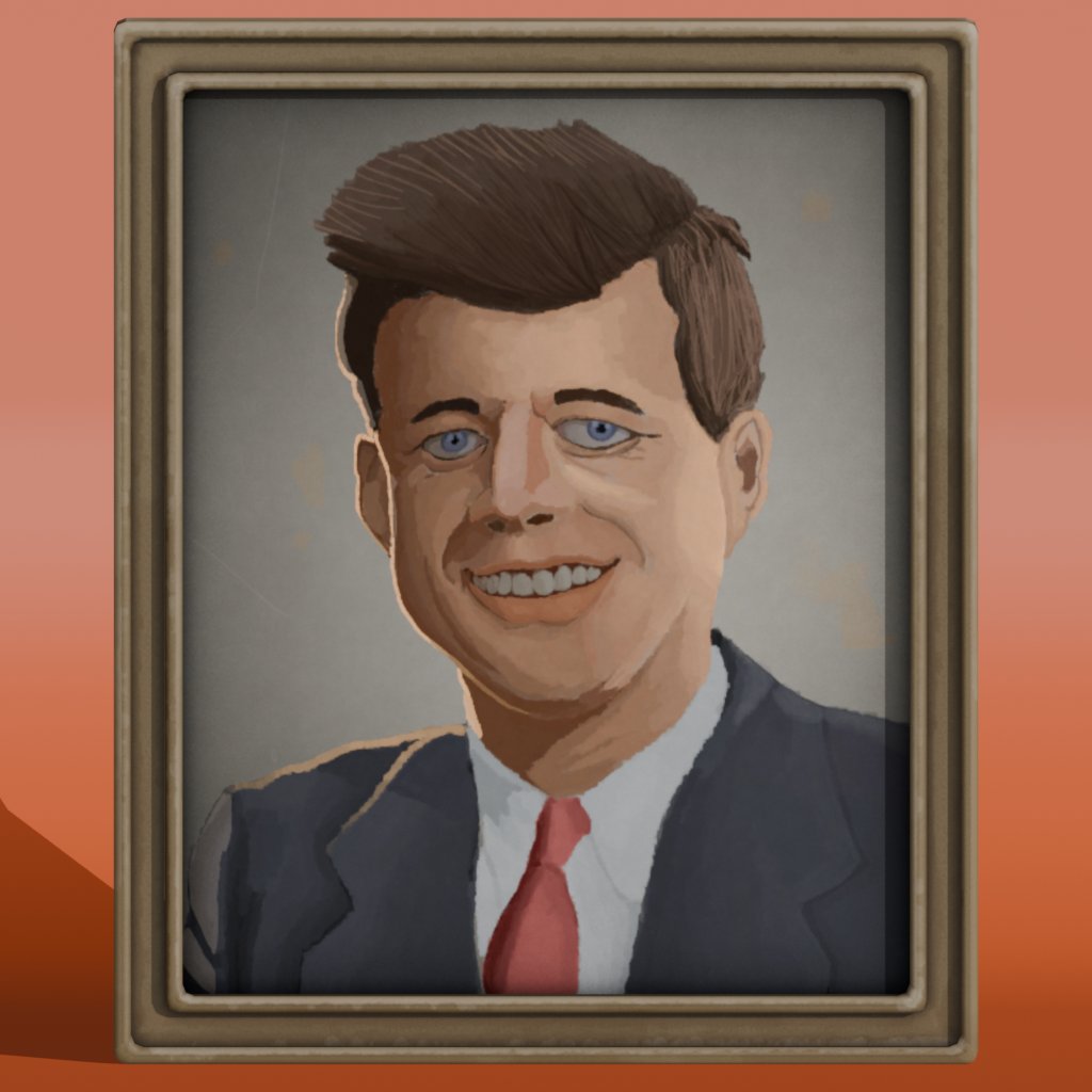 Making a TF2-styled asset every day for 100 days

Day 7
JFK Portrait