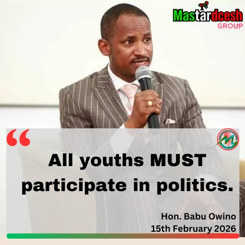 Mastardcesh's tweet photo. "All youths MUST participate in politics."

— Babu Owino https://t.co/R3NFWSAZk7