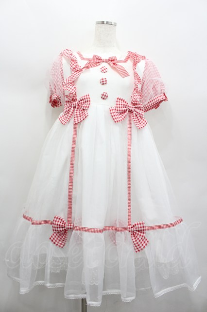 Angelic Pretty / ふんわりパフェワンピース 白x赤 I-26-02-13-096-AP
