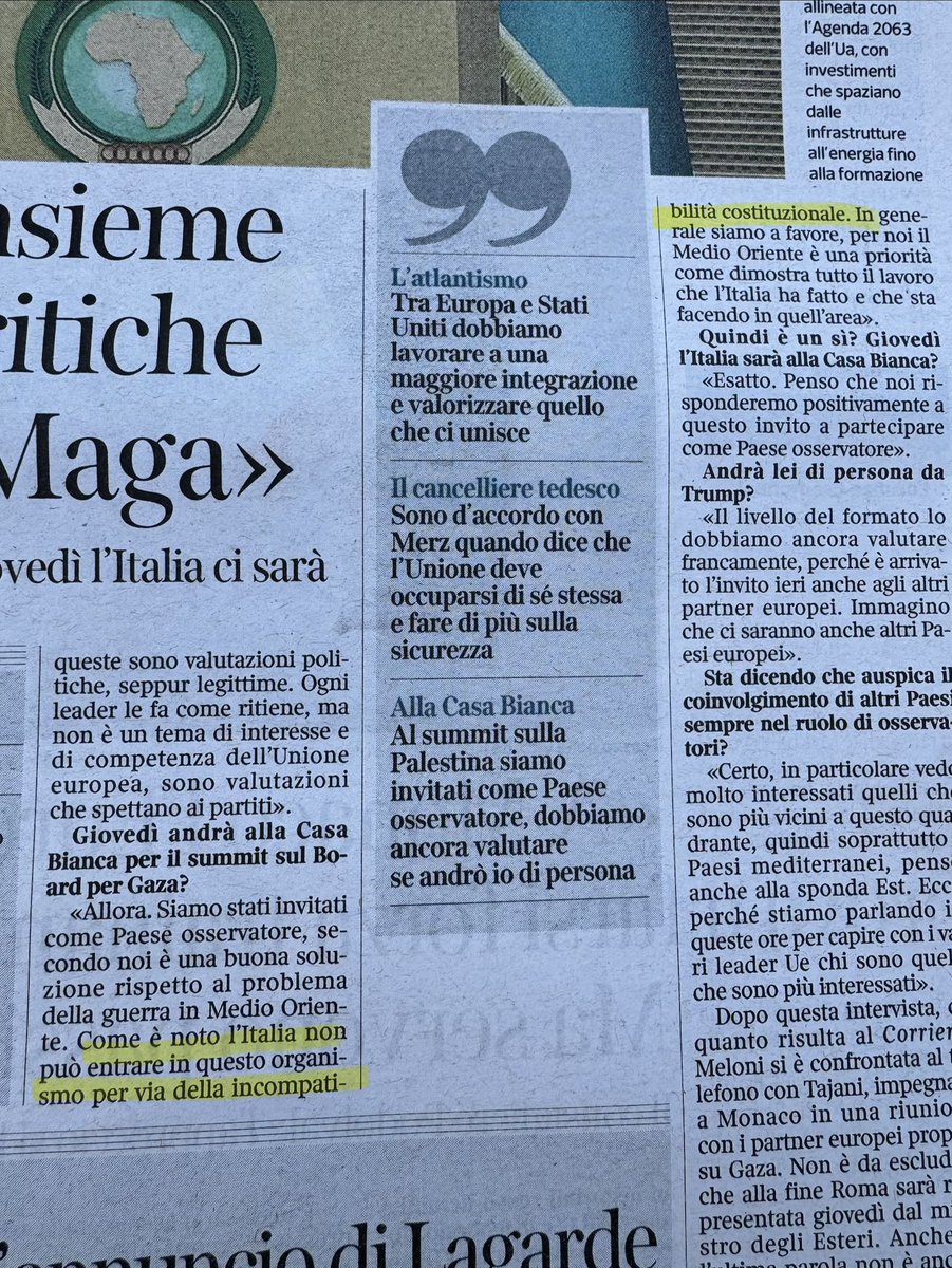 Se l’organismo de quo è incompatibile con la nostra costituzione, francamente andare da osservatori è una ipocrisia bella e buona.