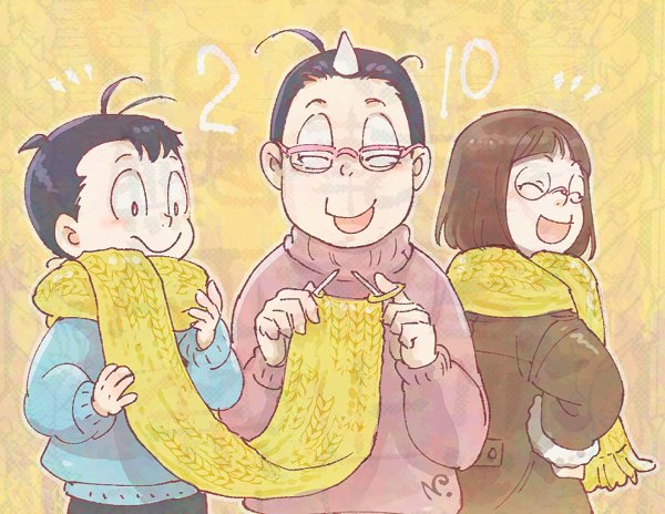 2/10はニットの日！　…に再掲しようと思って忘れてたので。どうする？🥞のマフラー手編みだったら？