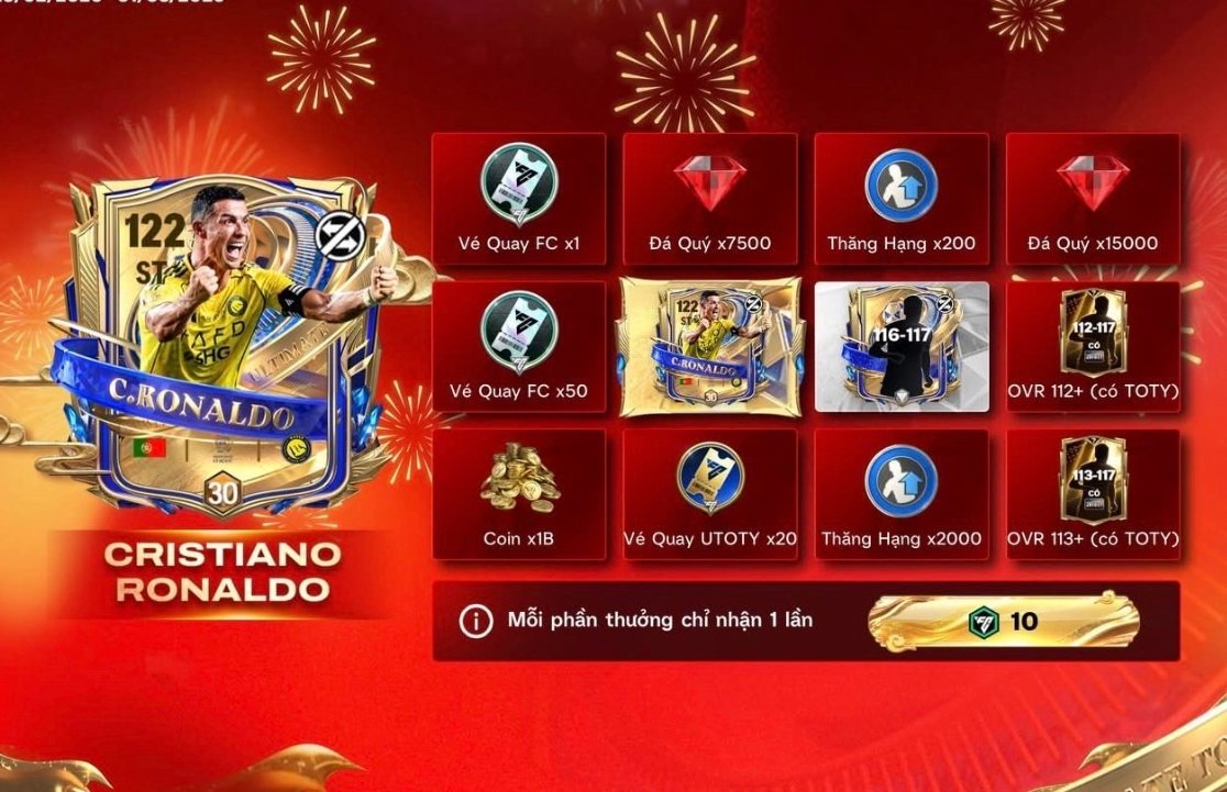 UTOTY CR7- BROKEN BOX

UTOTY CR7
116-117 TOTY player (UTOTY)
51x FC Draft Voucher
20x UTOTY draft voucher
112+ tradable, 113+ tradable
2.2k rank up Token
22.5k gems
1B Coins

Worth every penny ✅
(FCM Vietnam)- Miles better than FCM Global.

<a href="/JONALDINHOtm/">JONALDINHO90™</a> <a href="/PhanMinhHauFFM/">𝗣𝗵𝗮𝗻 𝗠𝗶𝗻𝗵 𝗛𝗮̣̂𝘂</a>