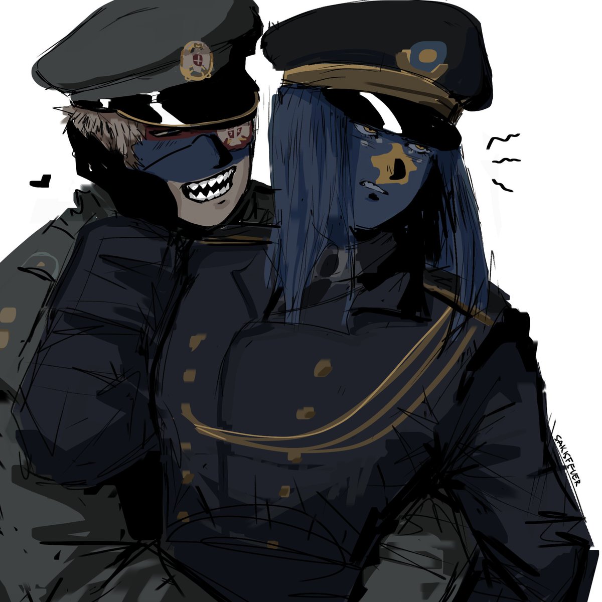 Kosovo and her pathetic clingy dog

#Kosovo #Serbia #CountryHumans #countryhuman #countryhumansart #chtwt