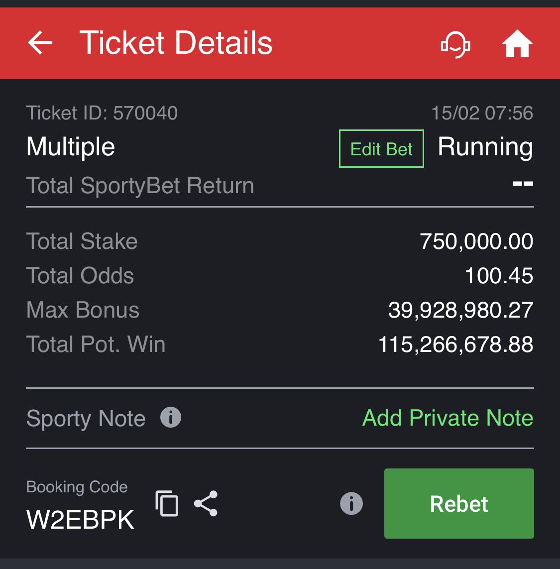 onlyMrRich's tweet image. 100 odds x 750k stake.