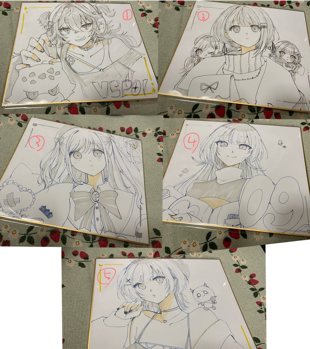 VGGCに持っていく色紙5枚になります…！ #VGGC11th