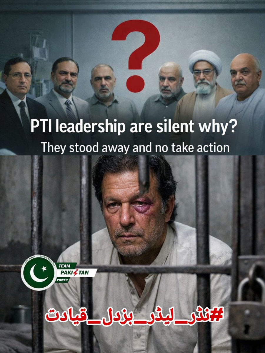 I <a href="/PtiNalim/">Neelam khan 🐦</a> Expect immediate, unambiguous directives from the leadership, because symbolic gestures alone will not suffice, and the people demand clear, practical action.
#نڈر_لیڈر_بزدل_قیادت
<a href="/TeamPakPower/">Team Pakistan Power</a>