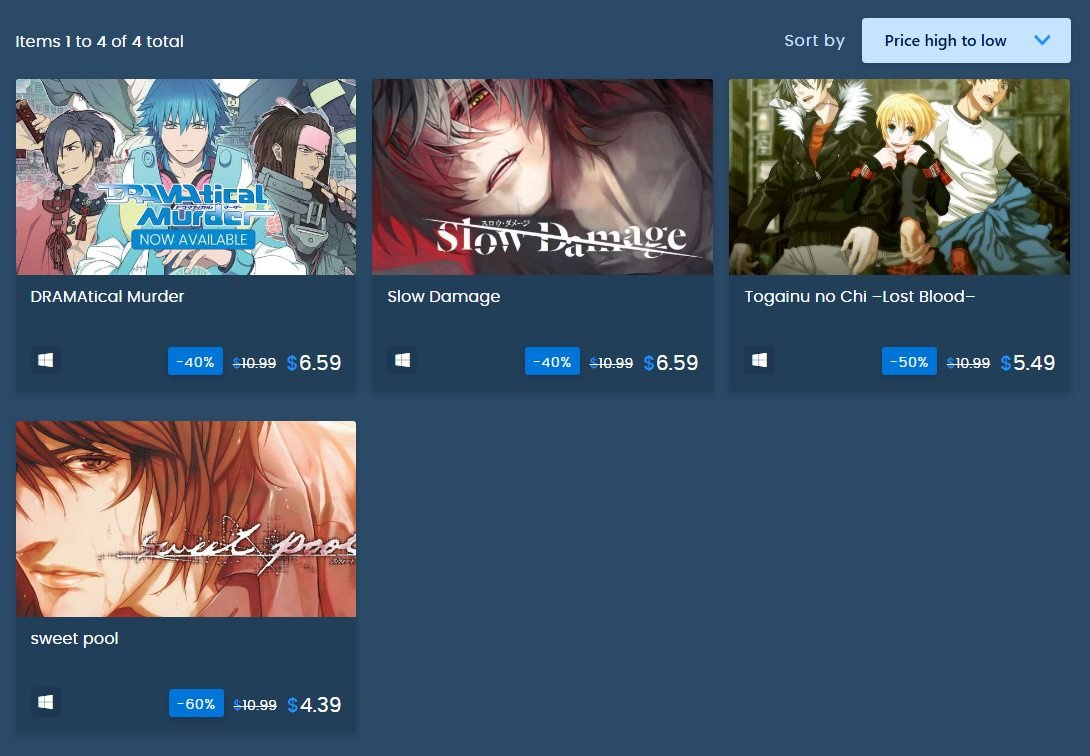 เกม BL ค่าย Nitro+CHIRAL ในเว็บ Jast และ steam ลดอยู่นะคะช่วงนี้!! (TNC True Blood บนสตีมไม่ลด) บอกต่อไป😍 ทางเว็บมี regional pricing ด้วย ของประเทศเราค่อนข้างที่จะถูกเลยล่ะค่ะถ้าเทียบกับประเทศอื่นๆ ต้องซื้อแล้วล่ะแบบนี้...♡ เกมเป็น R18-G ทั้งหมด ระวังด้วยนะคะ (มี TW บอกในเว็บ)
