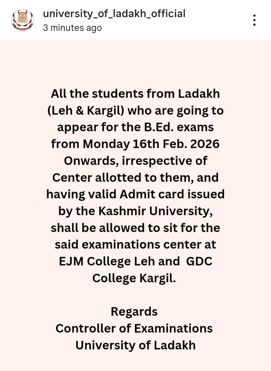 UNIVERSITY OF LADAKH tweet media