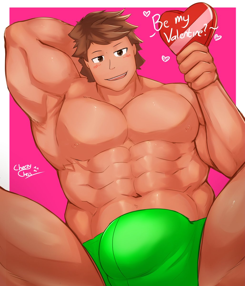 Trying draw human for once. Happy Valentine~