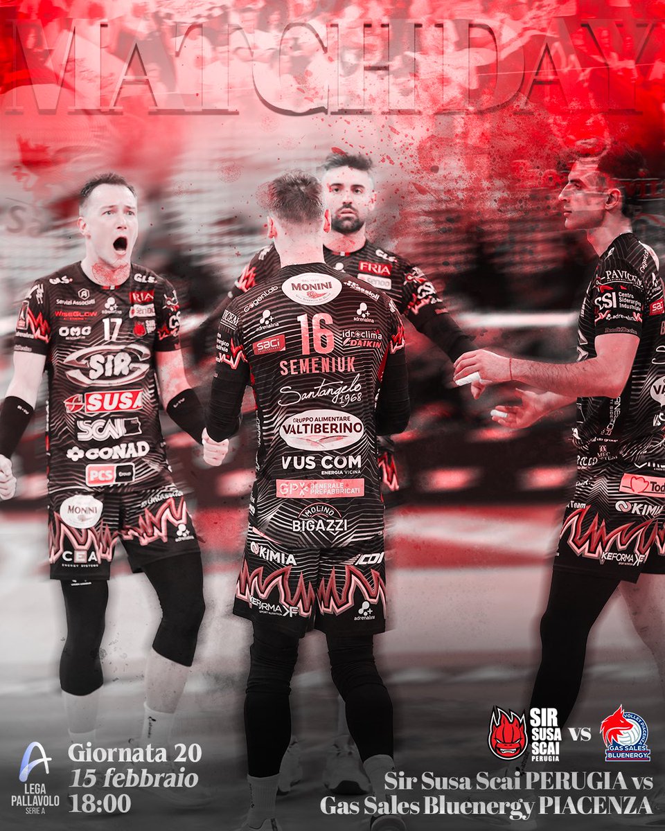 SIRVolleyPG's tweet image. Forza ragazzi!

𝙈𝘼𝙏𝘾𝙃 𝘿𝘼𝙔
🆚 Gas Sales Bluenergy Piacenza
🕣 18:00
📺 VBTV e DAZN
🏟️ Pala Barton Energy

#BlockDevils