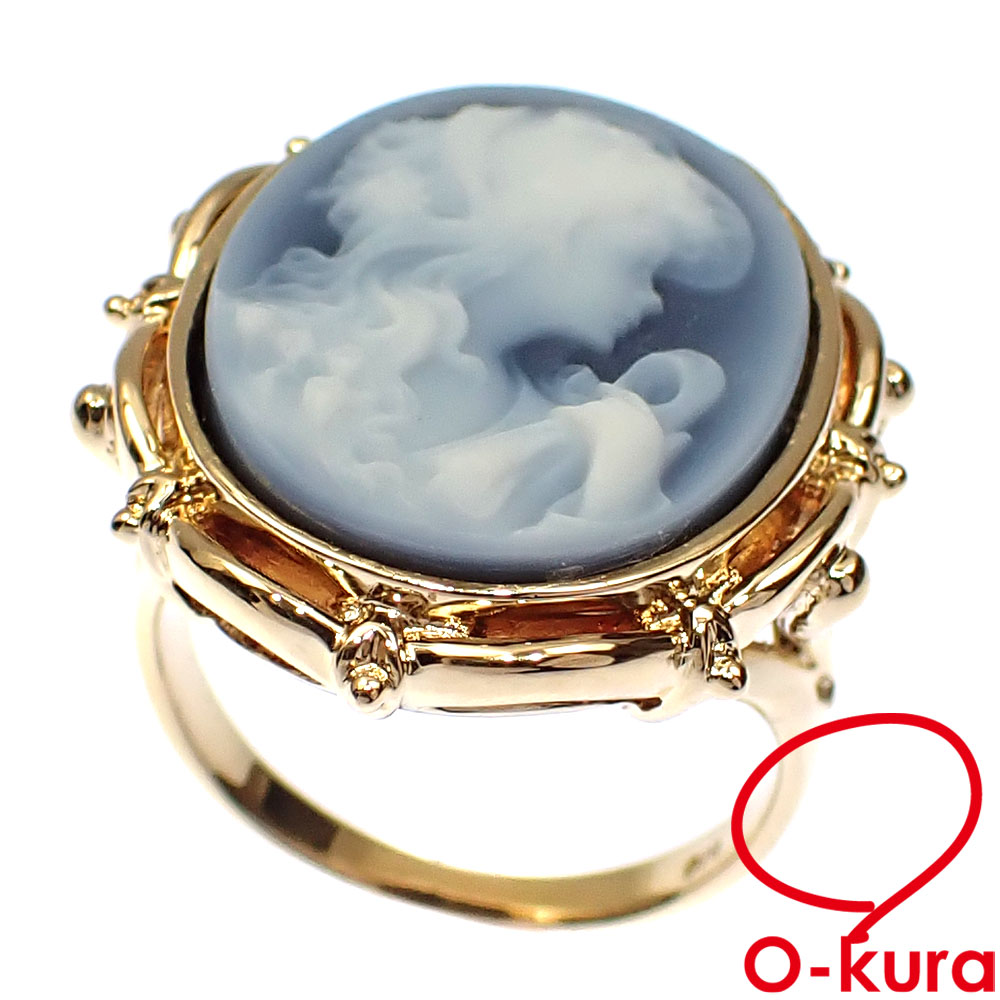 K18YG カメオ リング 9.8g 販売中です✨ まるで絵画を身に着けるような