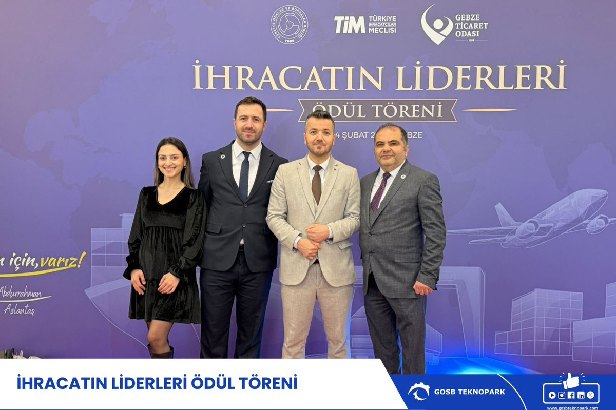gosb_teknopark's tweet photo. GOSB Teknopark, İhracatın Liderleri Ödül Töreni’nde Yerini Aldı 🌍

GOSB Teknopark Ar-Ge Müdürümüz Ergün Alver, Ticaret Bakanımız Prof. Dr. Ömer Bolat, Kocaeli Valimiz İlhami Aktaş ve Kocaeli Büyükşehir Belediye Başkanımız Doç. Dr. Tahir Büyükakın'ın teşrifleriyle, Gebze Ticaret Odası tarafından düzenlenen İhracatın Liderleri Ödül Töreni’ne katılım sağladı.

Türkiye İhracatçılar Meclisi tarafından açıklanan İlk 1000 İhracatçı listesinde yer alan Gebze Ticaret Odası üyesi 63 firmanın ödüllendirildiği program, Gebze Teknik Üniversitesi Kongre ve Kültür Merkezi’nde gerçekleştirildi.

Törende; Türkiye’nin ihracat performansı, üretim kapasitesi ve küresel rekabet gücünün artırılmasına yönelik değerlendirmeler paylaşılırken, ödüller Ticaret Bakanımız ve Kocaeli Valimiz tarafından firmalara takdim edildi.

Ayrıca, GOSB ekosisteminde yer alan bazı firmalarımızın da bu prestijli listede yer alarak ödül almaları bizler için ayrı bir gurur kaynağı oldu. Başarılarıyla ülkemiz ihracatına değer katan tüm firmalarımızı gönülden tebrik ediyoruz.

GOSB Teknopark olarak; sanayi ve ihracat ekosistemini güçlendiren, iş birliği ve etkileşimi artıran bu tür organizasyonlarda aktif rol almaya devam ediyoruz.

@TCSanayi @GOSB1986 @GebzeTicOdasi @MuratCemberci @ergunalver @gozdenurkose