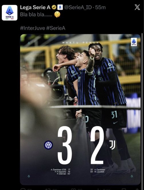 AglyJuve's tweet photo. Cara @juventusfc ora diranno pure di non averlo scritto e postato questi Interisti della @SerieA 
#InterJuve #SerieA https://t.co/dJSPBIKqf8