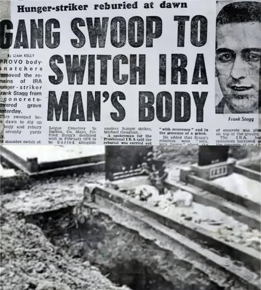<a href="/thesuir/">david dunne</a> The usual Sinn Fein/IRA lies, propaganda &amp; bullshit.

Stagg chose to die, he had a choice.

But the innocent people he was going to murder didn't have a choice, he was making that choice for them.

Stagg's wife &amp; brother wanted nothing to do with IRA/Sinn Fein turning his funeral