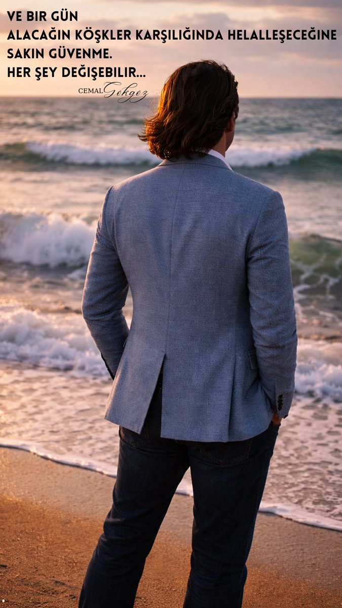 Ve bir gün 
Alacağın köşkler karşılığında helalleşeceğine sakın güvenme.
Her şey değişebilir...