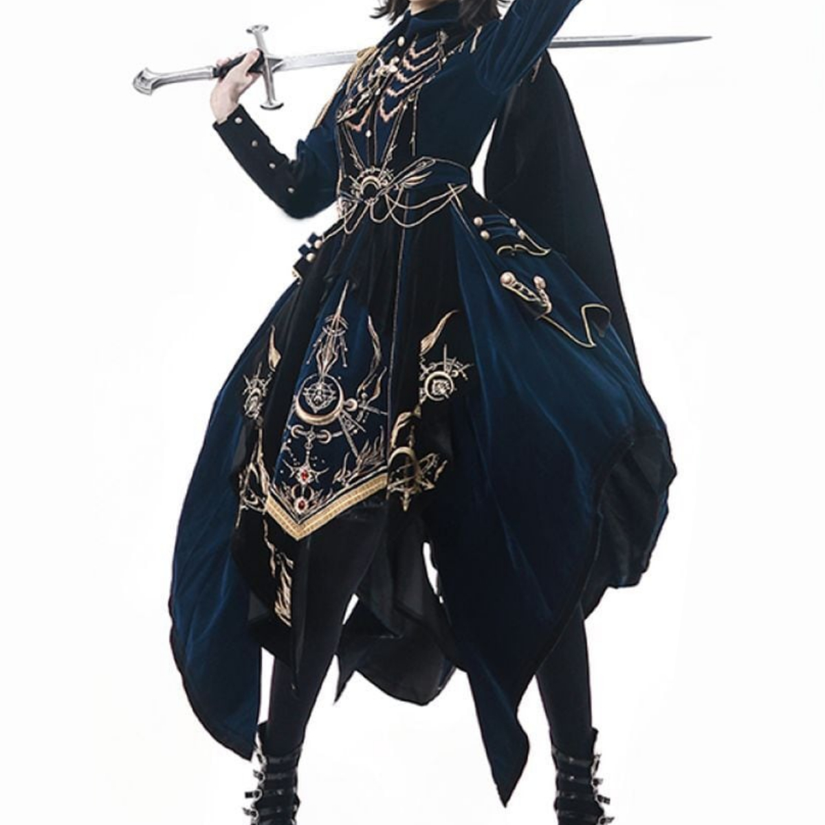 終焉なる聖遺物ロングマント軍服ロリータセットアップ💕