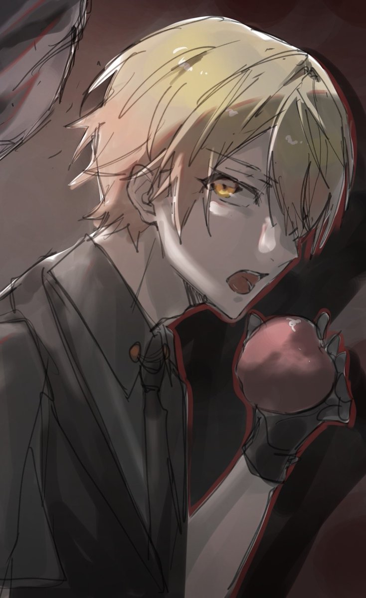 MagicToge's tweet image. ラフです
林檎持ててないよ