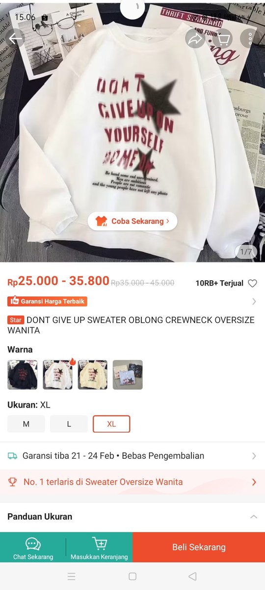 wahyusio's tweet photo. Sweater over size wanita 20 ribu 
Beli pakai shopee VIP
https://t.co/D5335polUH
https://t.co/jyJi6lm5PI https://t.co/J4IQpXXvQE
