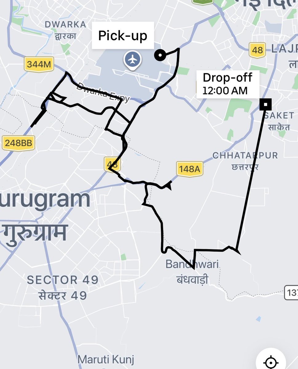 pankbaj's tweet photo. SECURITY COMPROMISED UBER RIDE. 19 yr old rode T1 IGI to Navjivan Vihar delhi 14 Feb. Proposed bill Rs 600 distance 12 km. Driver drove to remote areas of city for 34 kms and changed route. Final uber charge Rs 1934. Challenged and paid 1300. No action on complaint by uber. https://t.co/HRLiK4kq4g