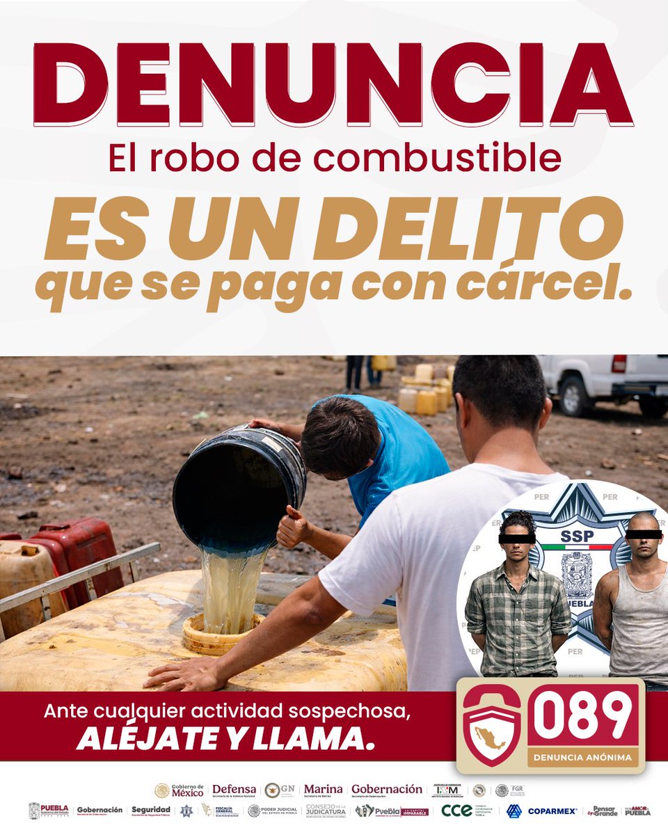 El combate a las tomas clandestinas requiere participación ciudadana. Estas prácticas ponen en peligro a comunidades enteras. Si se detecta actividad irregular, la indicación es no intervenir, mantenerse a salvo y reportar de manera anónima al 089.