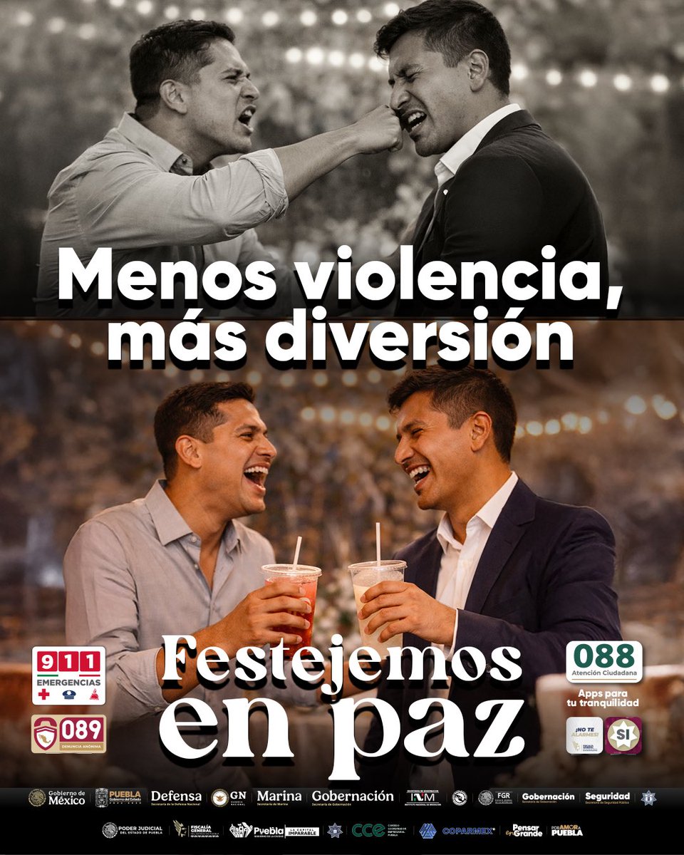 “Festejemos en paz” impulsa un mensaje claro: celebrar con responsabilidad fortalece la convivencia social. A través de los canales 911 para emergencias, 089 para denuncia anónima y 088 para atención ciudadana, se promueve una cultura de prevención y respeto.