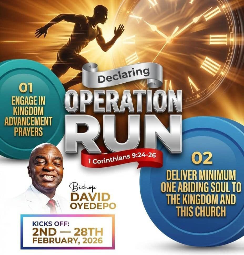 Lfcmediaairport's tweet photo. Operation Run - 1 Corinthians 9:24-26
*Engage in Kingdom Advancement Prayers
*Deliver Minimum One Abiding to the Kingdom and this Church
February 2nd - February 28th, 2026
#OperationRun #LFCairportroad #OpenDoors2026 https://t.co/s5YF2r2AWl