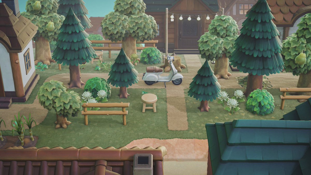 更地作業中、島の端っこに密集させられた家々を住宅街風に飾って遊んでます
#acnh