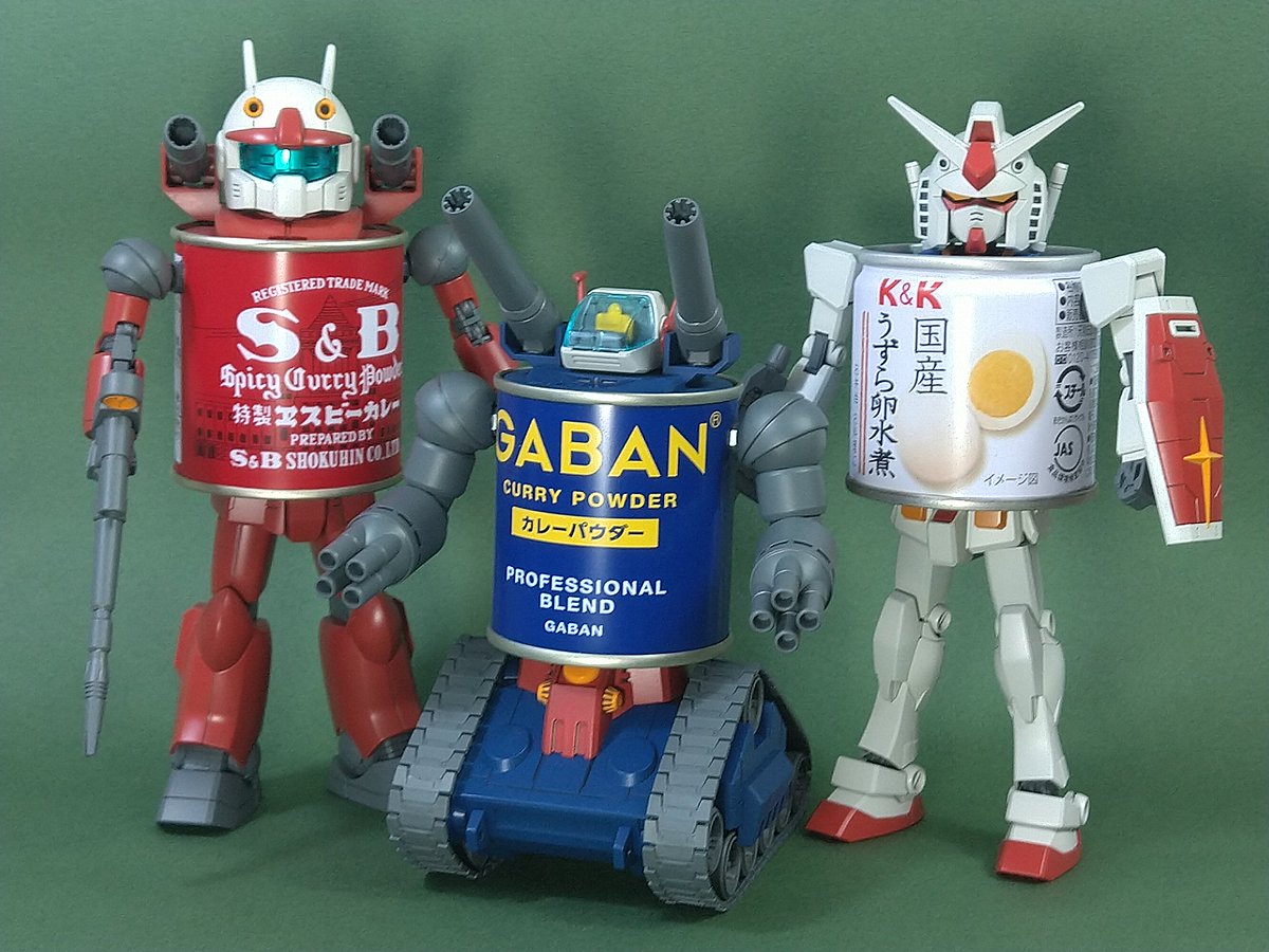 kamataline's tweet photo. カンダム、カンキャノン、カンタンク
# ユーモア大賞
#プラっとガンプラシェア https://t.co/HJzlDuxGPC