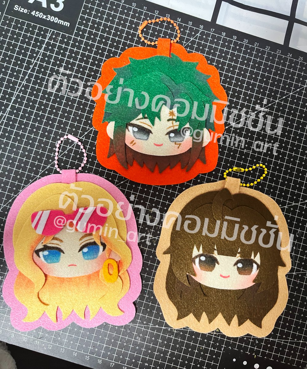 gumin_art's tweet photo. ตัวอย่างงานคอมมิชชั่นค่ะ   #GUMINNATSU #คอมมิชชั่น #commissionTH #พวงกุญแจผ้าสักหลาด #งานแฮนด์เมด https://t.co/SP1S6TramX