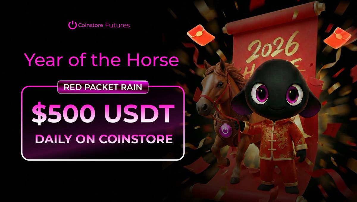 CoinstoreExc's tweet image. Coinstore Red Packet Rain is coming tomorrow 🧧

The Year of the Horse kicks off with 500 USDT raining daily for 7 days.

Make sure your Coinstore App is ready.
Follow Coinstore and turn on notifications.
Be prepared.

When it rains, it won’t wait.

#Coinstore #RedPacketRain