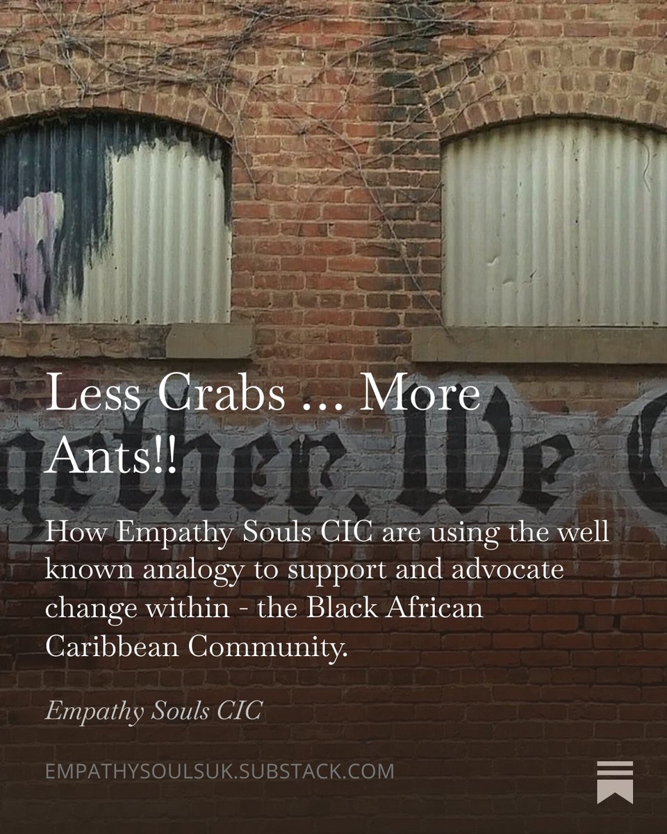 Less Crabs … More Ants!! What if communities don’t struggle to work together — they struggle to understand each other?

Ourutm_campaign=post-expanded-share&amp;utm_medium&amp; the shift from “crabs in a barrel” to working in formation.

Read: open.substack.com/pub/empathysou…