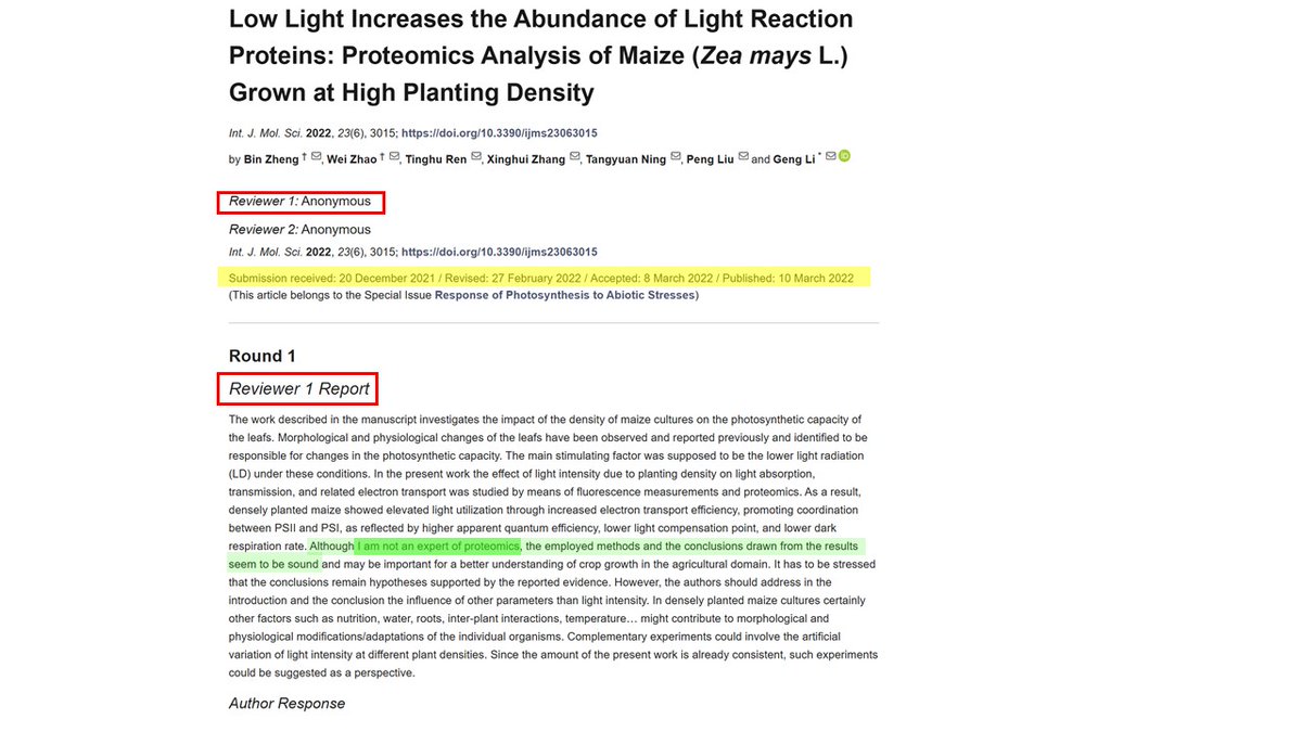 maoviedogarcia's tweet photo. 🚨 #IamNOTanExpert #PeerReviewQuality❓ @IJMS_MDPI
Reviewer 1 Anonymous
“I AM NOT AN EXPERT of proteomics”
https://t.co/hen5tjElMw
This contradicts @MDPIOpenAccess peer review declared policy
https://t.co/fsNzvoS2m6 (23/12/2021) https://t.co/xfZ9b4t4pj