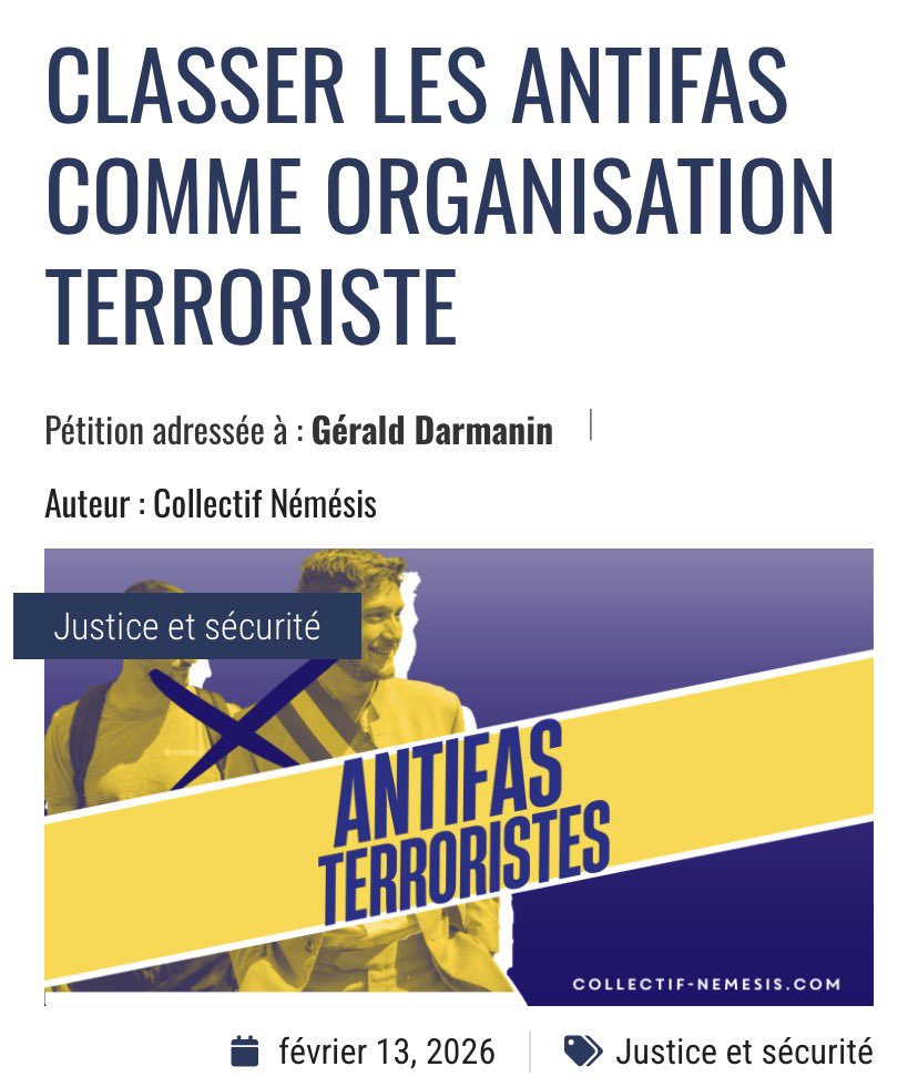 Ad_Vitam44_'s tweet image. 🚨✍️#PETITION CLASSER LES ANTIFAS COMME ORGANISATION TERRORISTE : 

Merci pour vos contributions et partages , bon dimanche 🌹💪🏻
petition-libertes.com/petitions/clas…