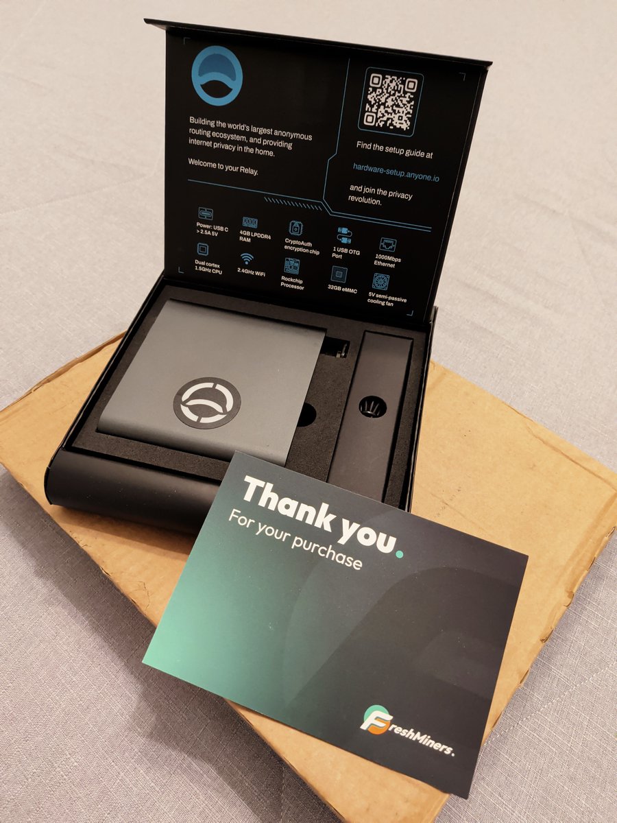ANyONe Protocol relay setup: Hardware &amp; Virtual – Costs and time

Want to help build a decentralized #VPN alternative and earn passive income for sharing bandwidth ?

Here’s exactly what it costs in money + set up time for both options:

A. Official ANyONe hardware relay (higher