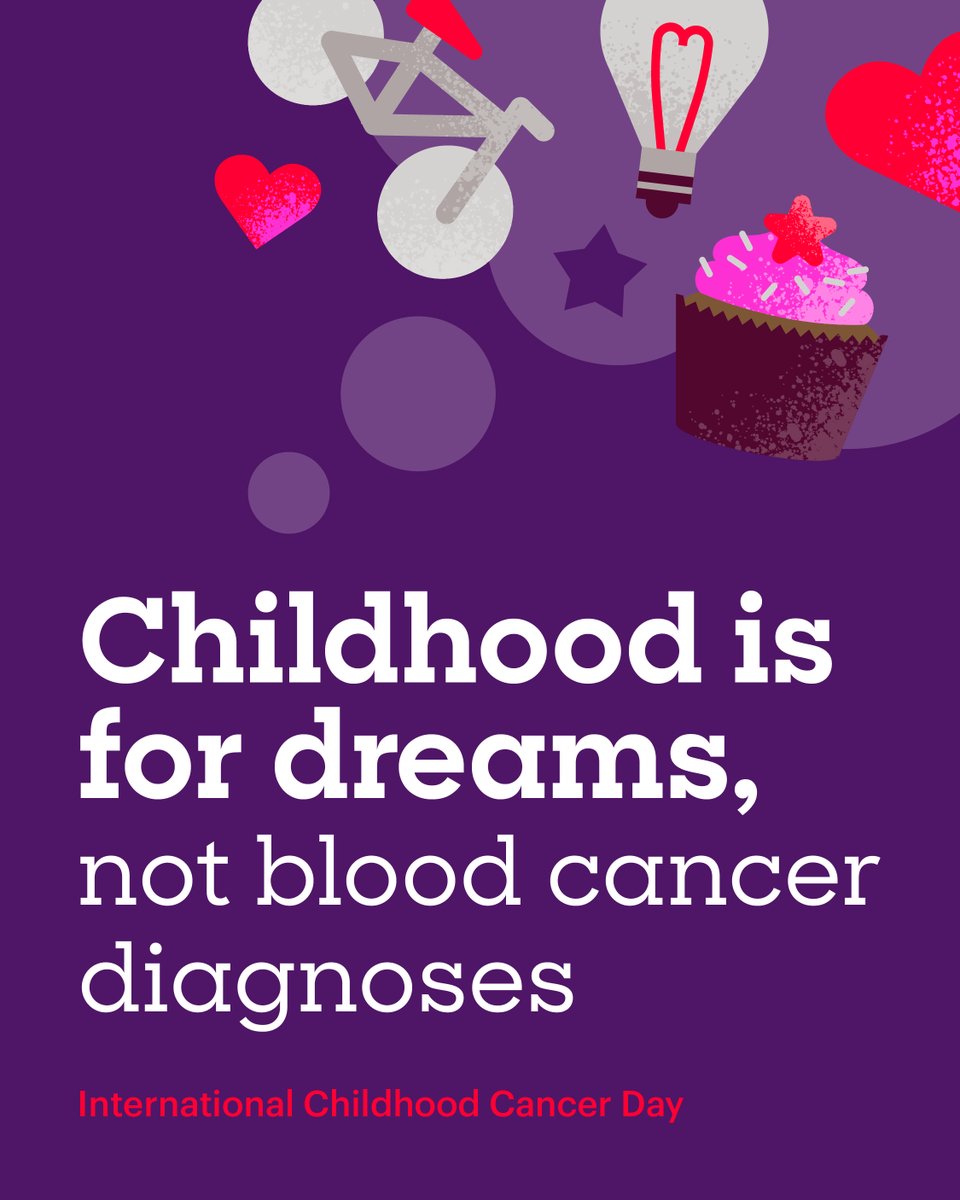 Every year, more than 500 children in the UK are diagnosed with blood cancer.

On #InternationalChildhoodCancerDay &amp; every day, we're working to fund more life-saving research, more breakthroughs, and more childhoods free from blood cancer. We're thinking of everyone affected ❤️