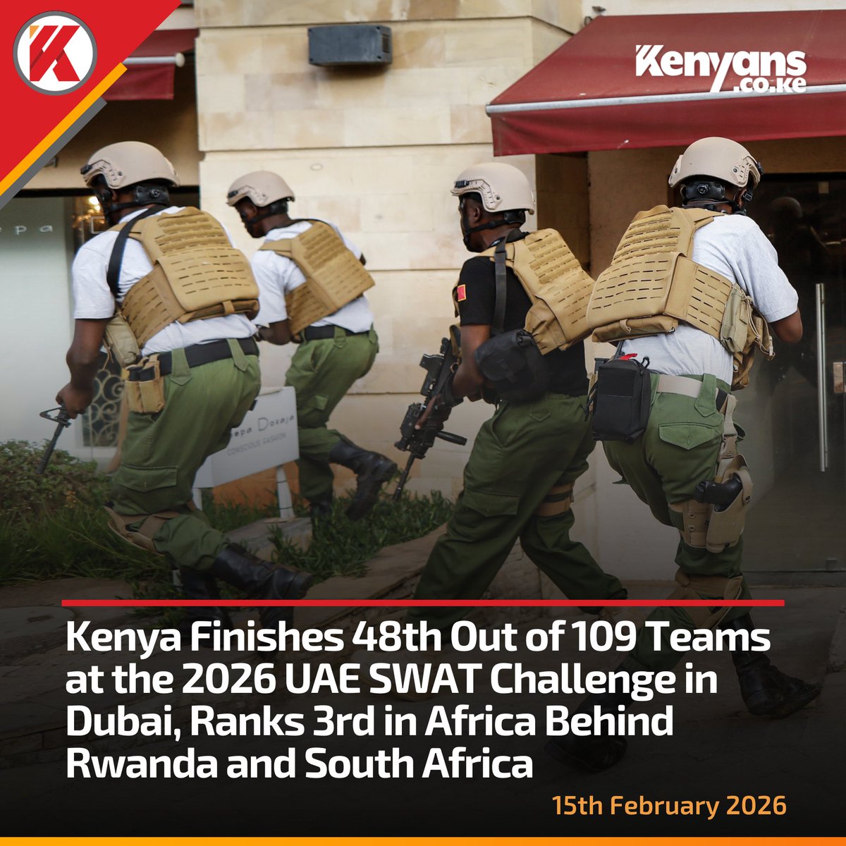 Kenya finishes 48th out of 109 teams at the 2026 UAE SWAT Challenge