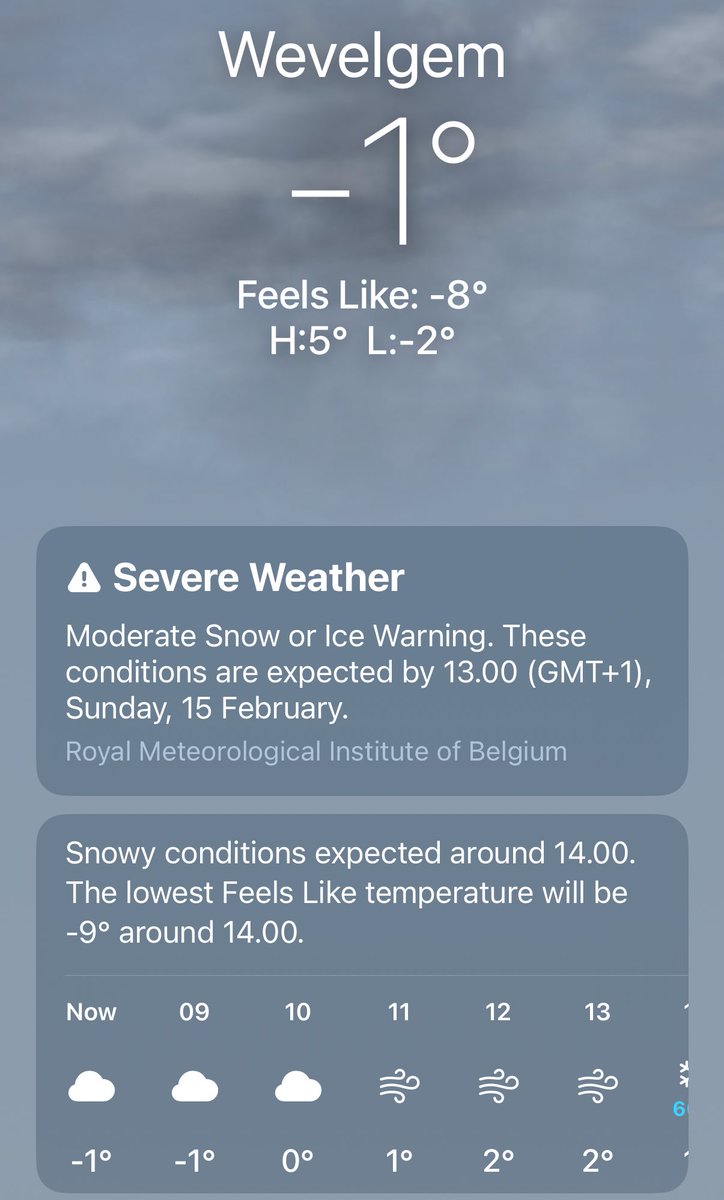 Katanya di Belgia siang ini bakal ada salju. Ini pagi udah ngerasain -8 aja gara-gara anginnya kenceng. 😭